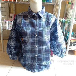 ini adalah Kemeja Kotak Navy, size: LD98cm, material: cotton, color: Nevy, brand: Bajuwanitaindonesia, age_group: all ages, gender: female